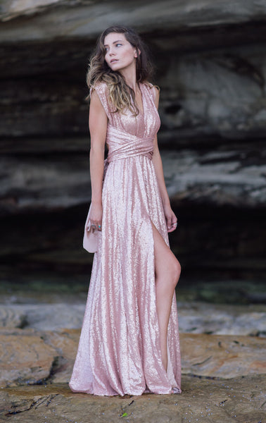 Blush Pink Sequins Dress