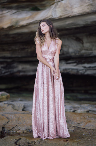 Blush Pink Sequins Dress