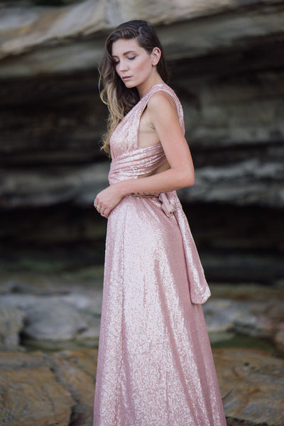 Blush Pink Sequins Dress