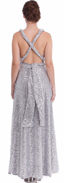 Platinum Silver Sequins Dress