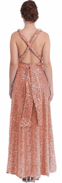Rose Champagne Sequins Dress