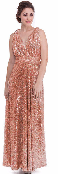 Rose Champagne Sequins Dress
